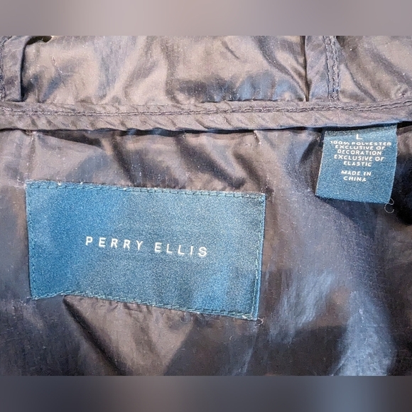 Perry Ellis Mens Hooded Bomber Jacket, Blue, Large  Bomber Jacket - Picture 7 of 12